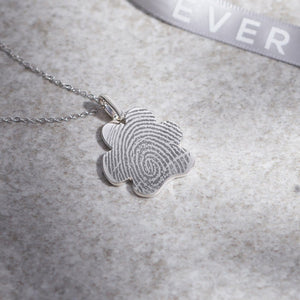 EverWith Engraved Paw Print Memorial Fingerprint Pendant with Fine Crystals