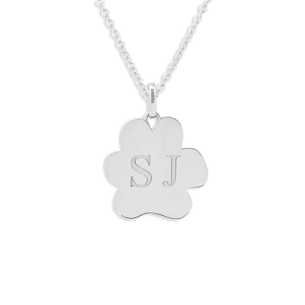 Load image into Gallery viewer, EverWith Engraved Paw Print Memorial Standard Engraving Pendant with Fine Crystals