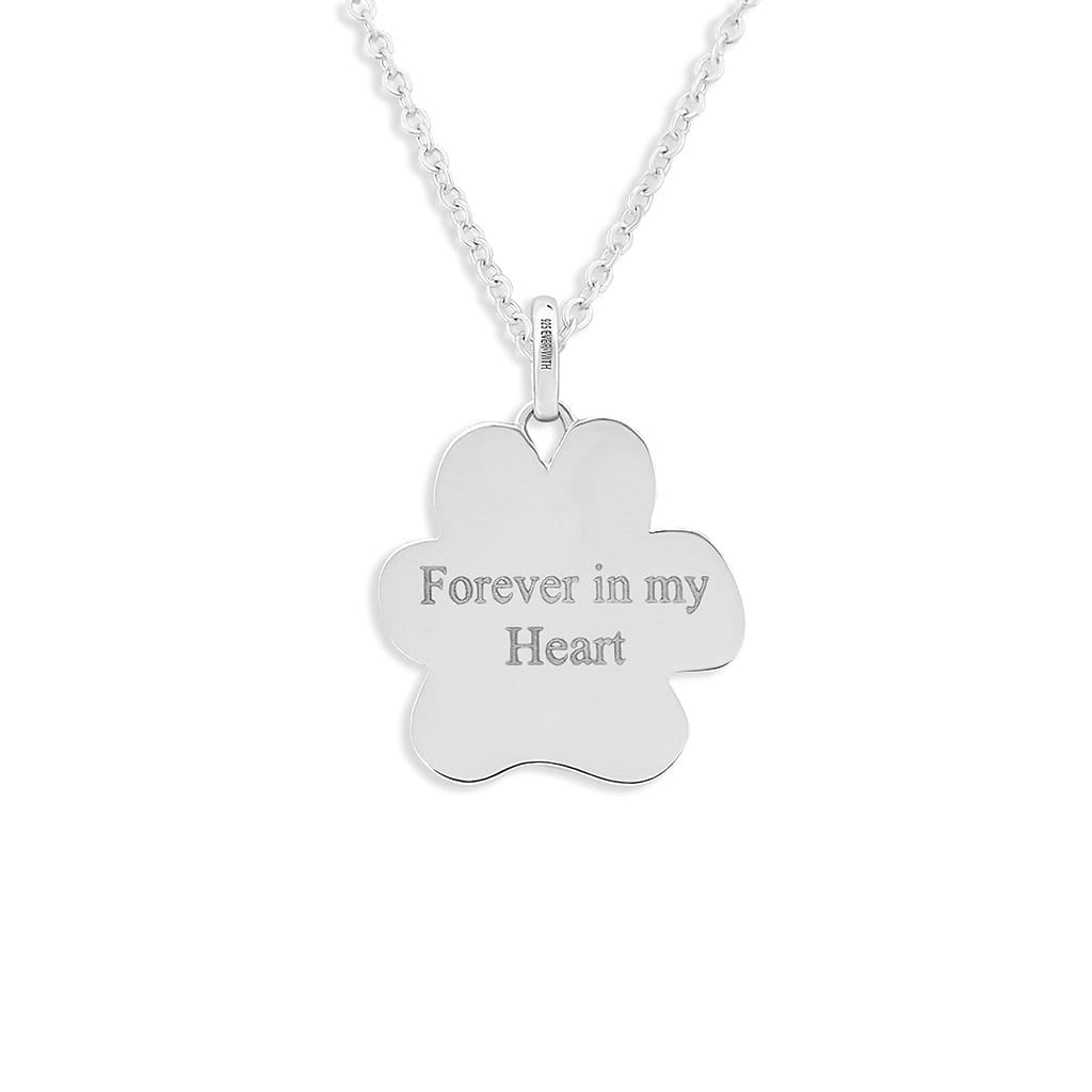 Load image into Gallery viewer, EverWith Engraved Paw Print Memorial Standard Engraving Pendant with Fine Crystals