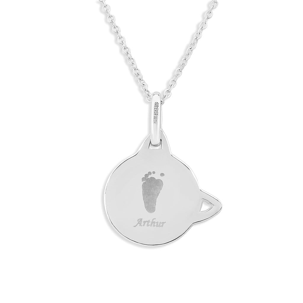 Load image into Gallery viewer, EverWith Engraved Cat Handprint or Footprint Memorial Pendant with Fine Crystal