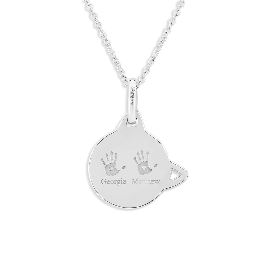 Load image into Gallery viewer, EverWith Engraved Cat Handprint or Footprint Memorial Pendant with Fine Crystal