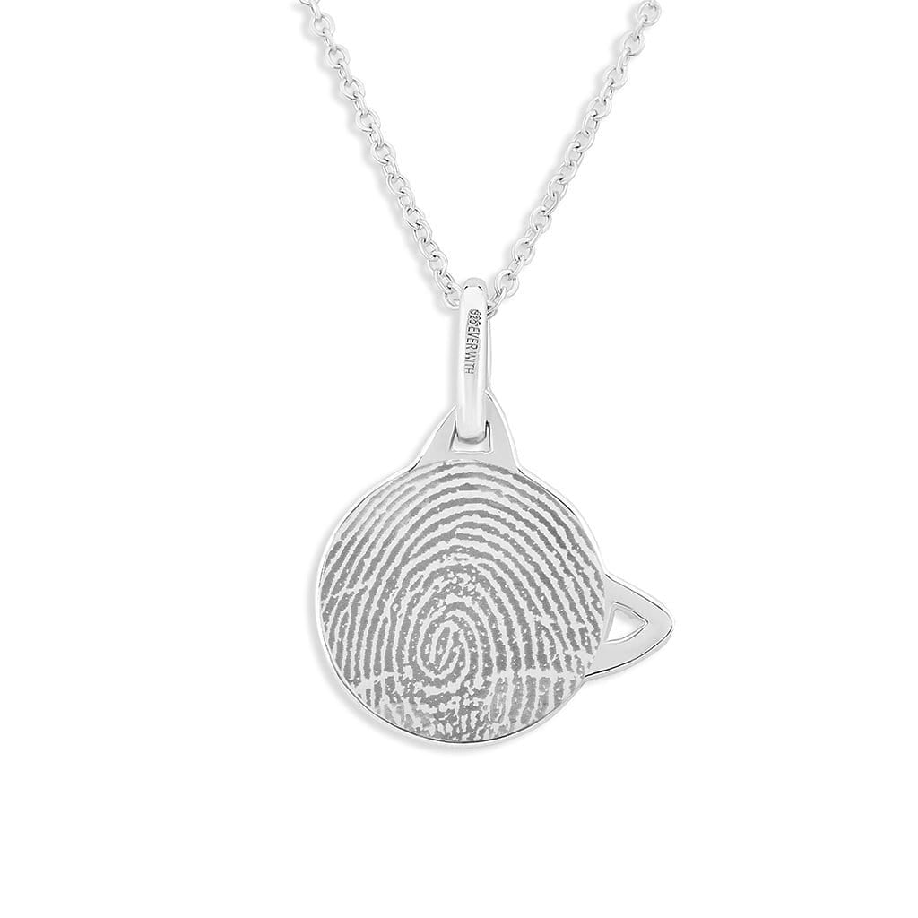 Load image into Gallery viewer, EverWith Engraved Cat Fingerprint Memorial Pendant with Fine Crystal