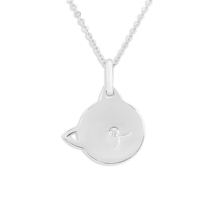 EverWith Engraved Cat Fingerprint Memorial Pendant with Fine Crystal