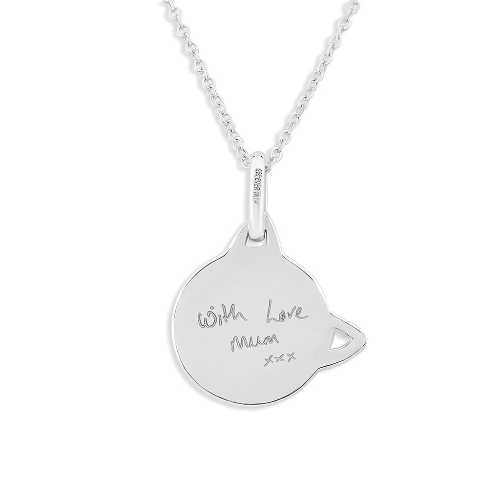 Load image into Gallery viewer, EverWith Engraved Cat Handwriting Memorial Pendant with Fine Crystal