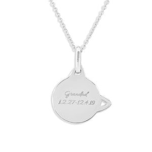 EverWith Engraved Cat Standard Engraving Memorial Pendant with Fine Crystal