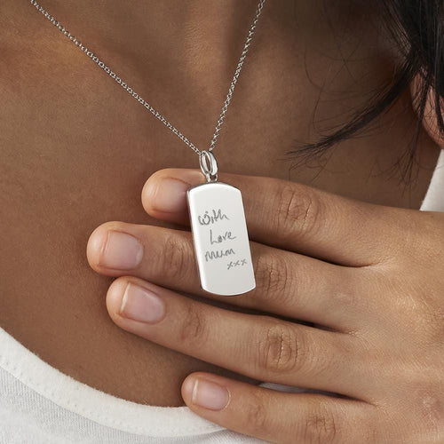 EverWith Engraved Tag Handwriting Memorial Pendant