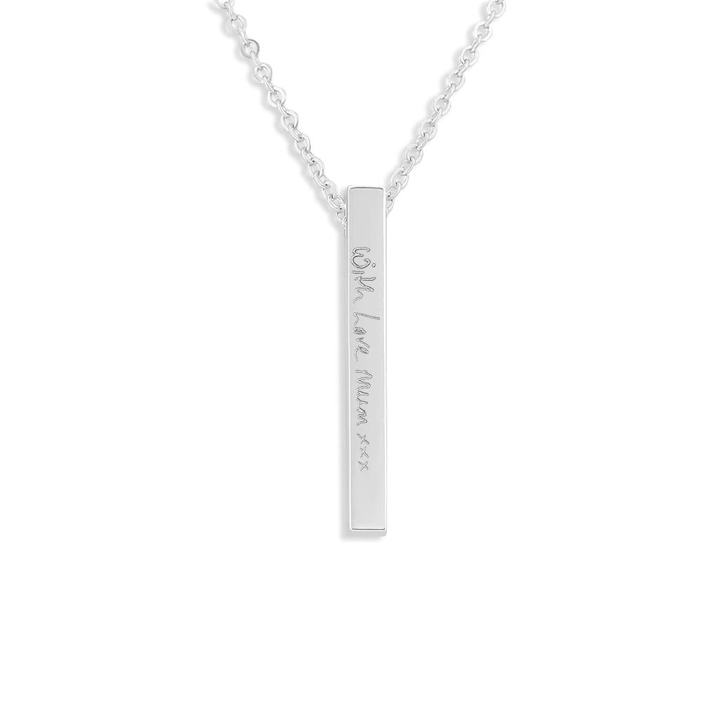 Load image into Gallery viewer, EverWith Engraved Long Bar Memorial Handwriting Pendant