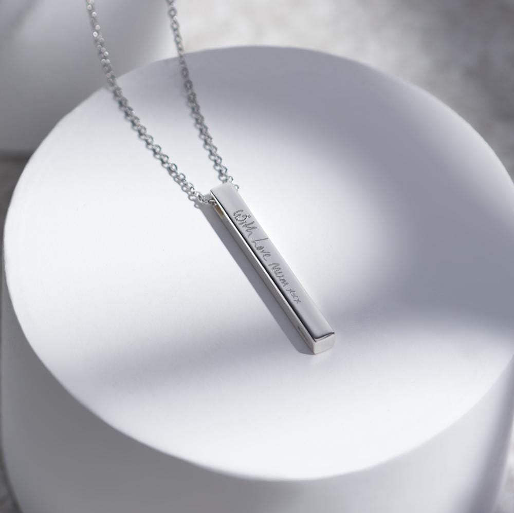 Load image into Gallery viewer, EverWith Engraved Long Bar Memorial Handwriting Pendant