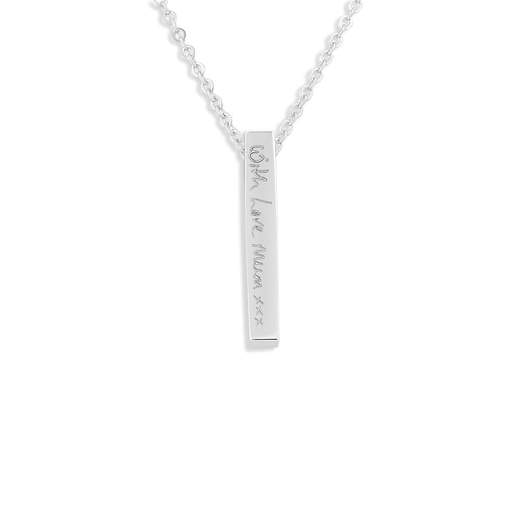 Load image into Gallery viewer, EverWith Engraved Short Bar Handwriting Memorial Pendant