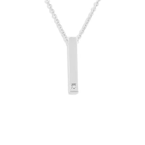 EverWith Engraved Short Bar Memorial Handwriting Pendant With Fine Crystal