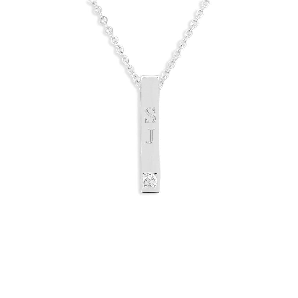 Load image into Gallery viewer, EverWith Engraved Short Bar Standard Engraving Memorial Pendant With Fine Crystal