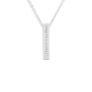 EverWith Engraved Short Bar Standard Engraving Memorial Pendant With Fine Crystal