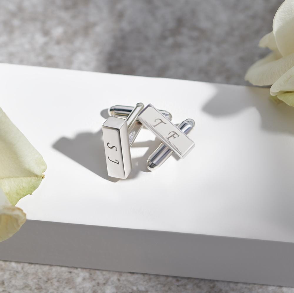 Load image into Gallery viewer, EverWith Engraved Bar Standard Engraving Memorial Cufflinks