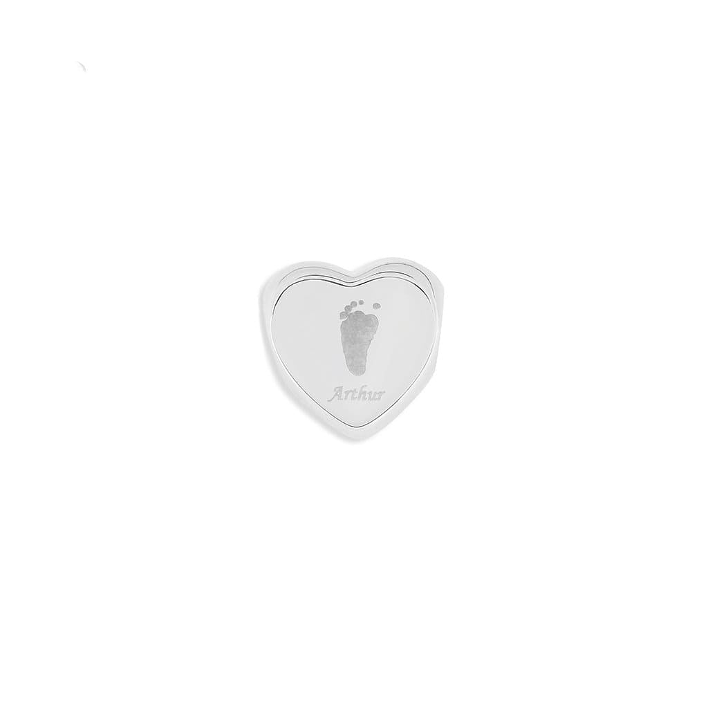 Load image into Gallery viewer, EverWith Engraved Heart Handprint or Footprint Memorial Charm Bead