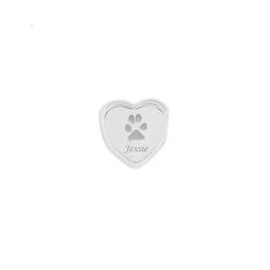 EverWith Engraved Heart Pawprint Memorial Charm Bead