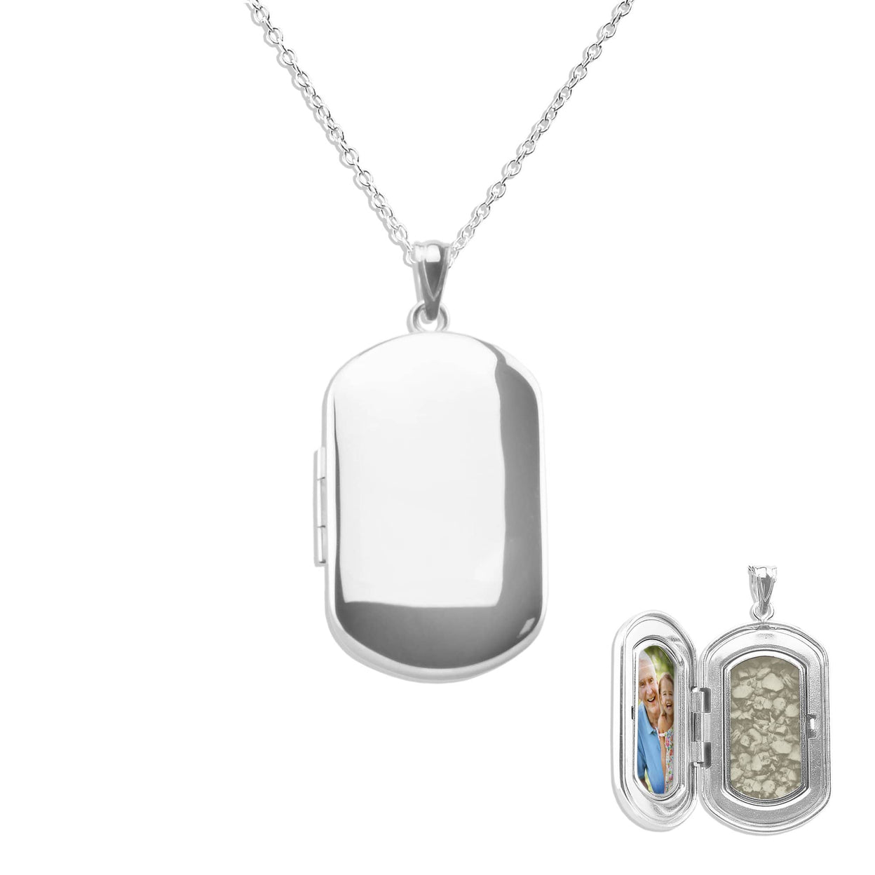 Load image into Gallery viewer, EverWith Large Rounded Rectangle Shaped Sterling Silver Memorial Ashes Locket