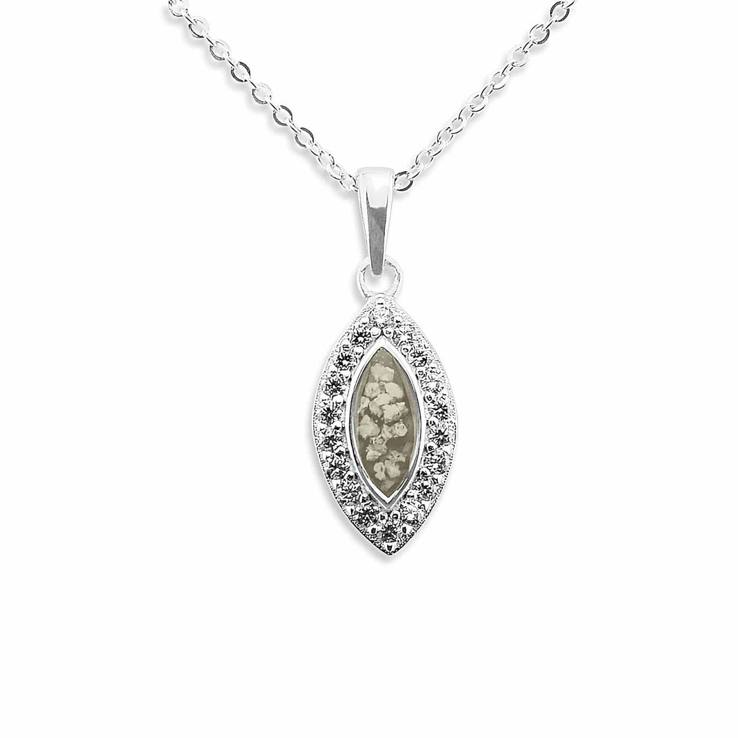 EverWith Ladies Marquise Memorial Ashes Pendant with Fine Crystals