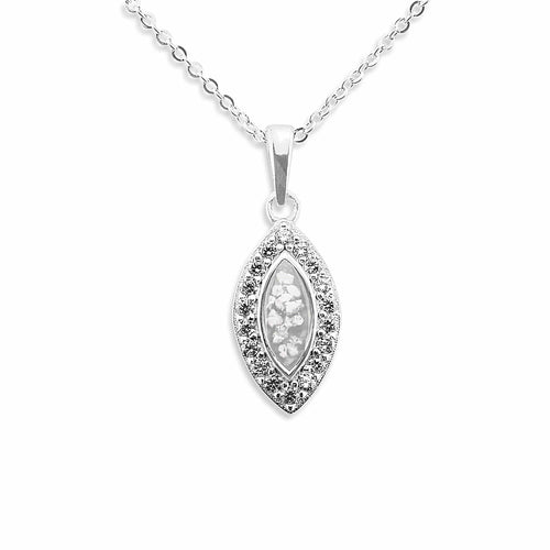 EverWith Ladies Marquise Memorial Ashes Pendant with Fine Crystals