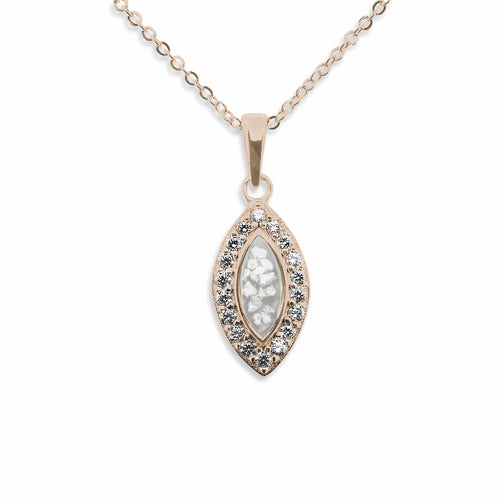 EverWith Ladies Marquise Memorial Ashes Pendant with Fine Crystals