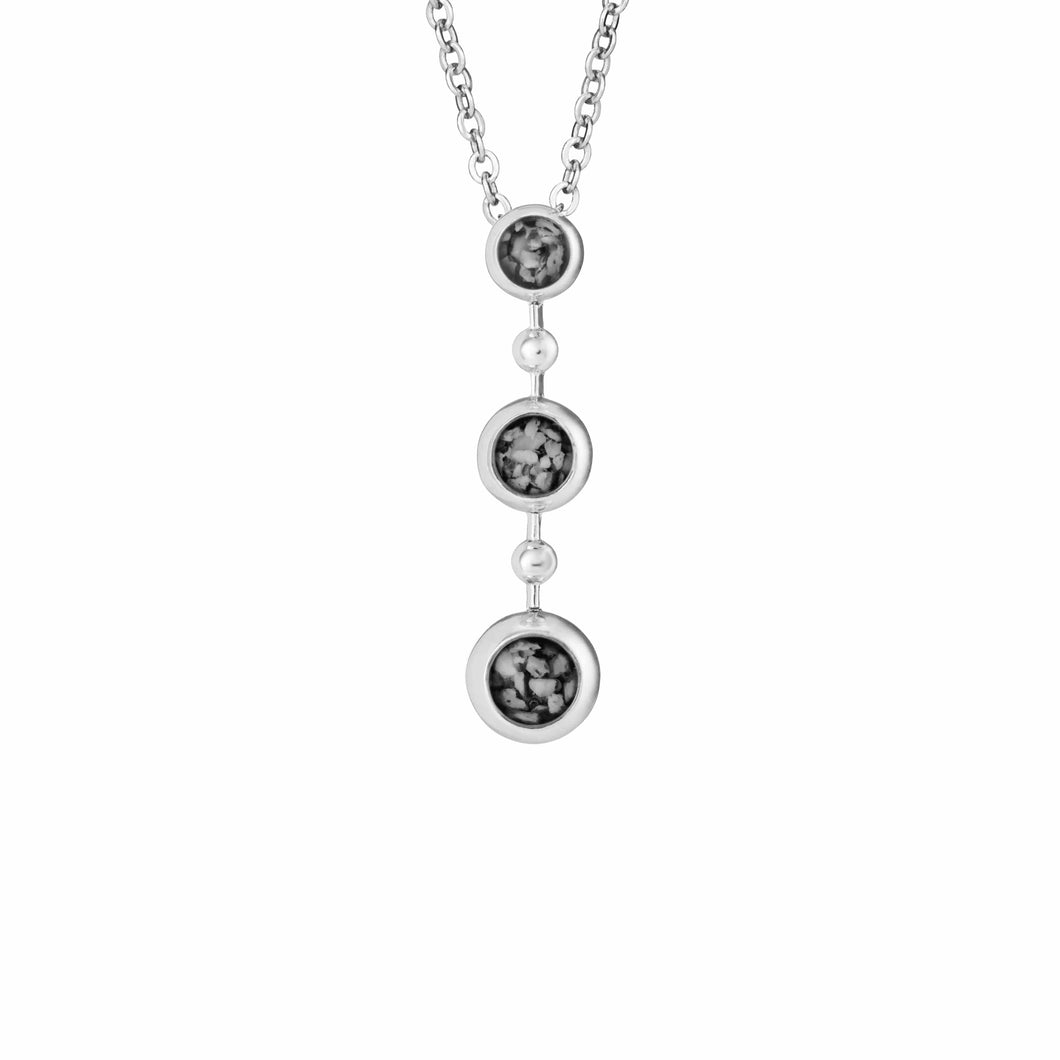 EverWith Ladies Rondure Triple Drop Memorial Ashes Necklace