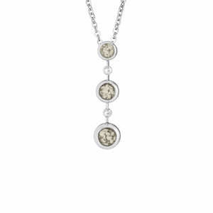 EverWith Ladies Rondure Triple Drop Memorial Ashes Necklace