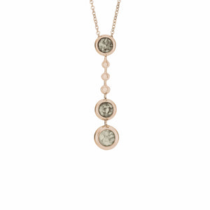 EverWith Ladies Rondure Triple Ball Drop Memorial Ashes Necklace