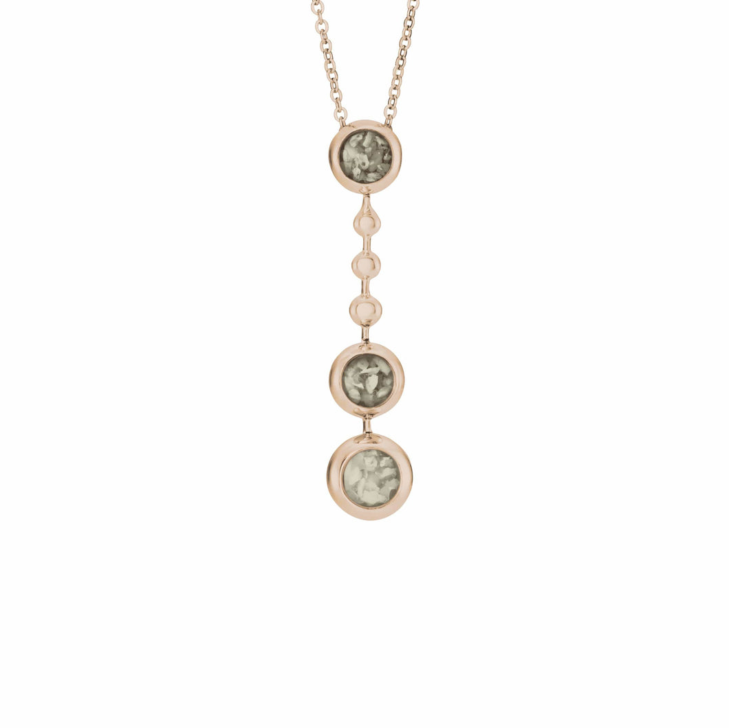 EverWith Ladies Rondure Triple Ball Drop Memorial Ashes Necklace