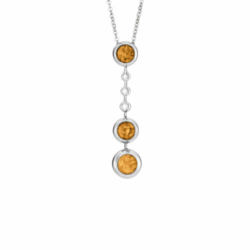 EverWith Ladies Rondure Triple Ball Drop Memorial Ashes Necklace