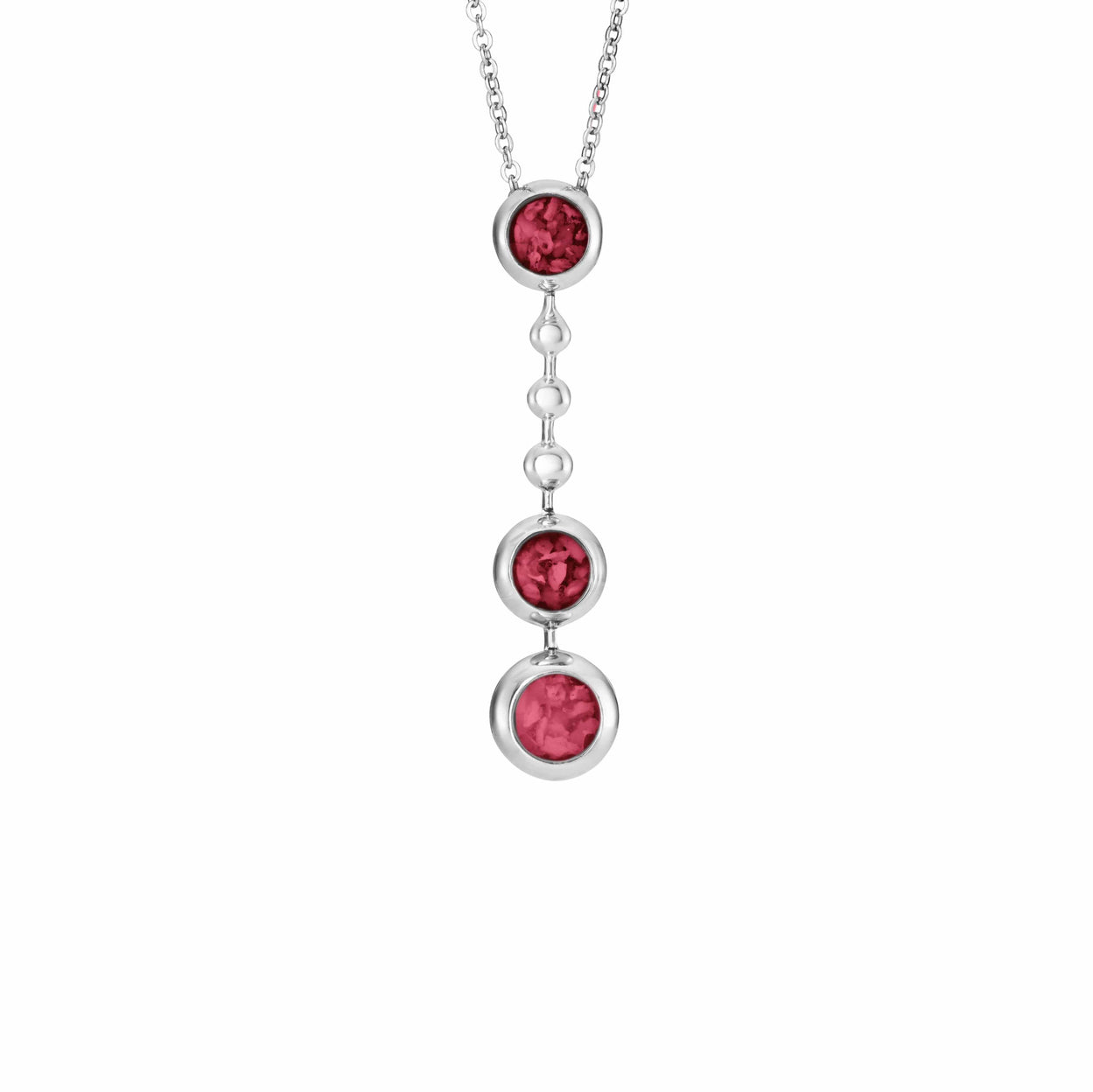 Load image into Gallery viewer, EverWith Ladies Rondure Triple Ball Drop Memorial Ashes Necklace