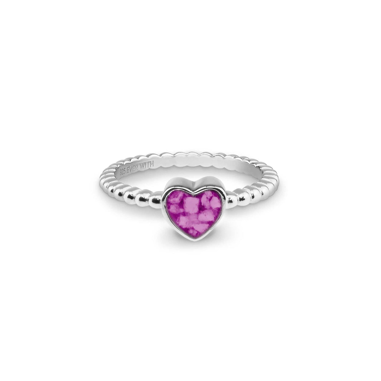 Load image into Gallery viewer, EverWith Ladies Heart Bubble Band Memorial Ashes Ring