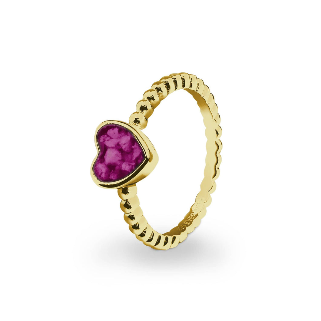 EverWith Ladies Heart Bubble Band Memorial Ashes Ring