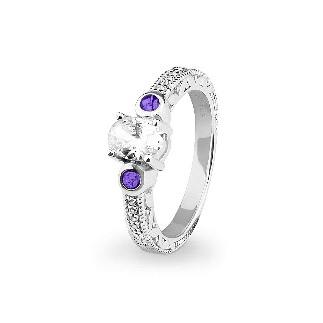 Load image into Gallery viewer, EverWith Ladies Serenity Memorial Ashes Ring with Fine Crystals