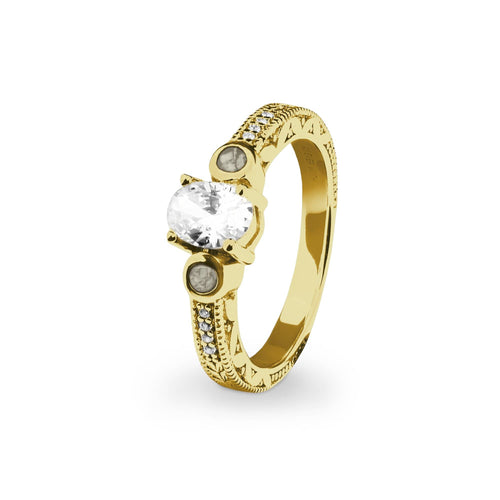 EverWith Ladies Serenity Memorial Ashes Ring with Fine Crystals