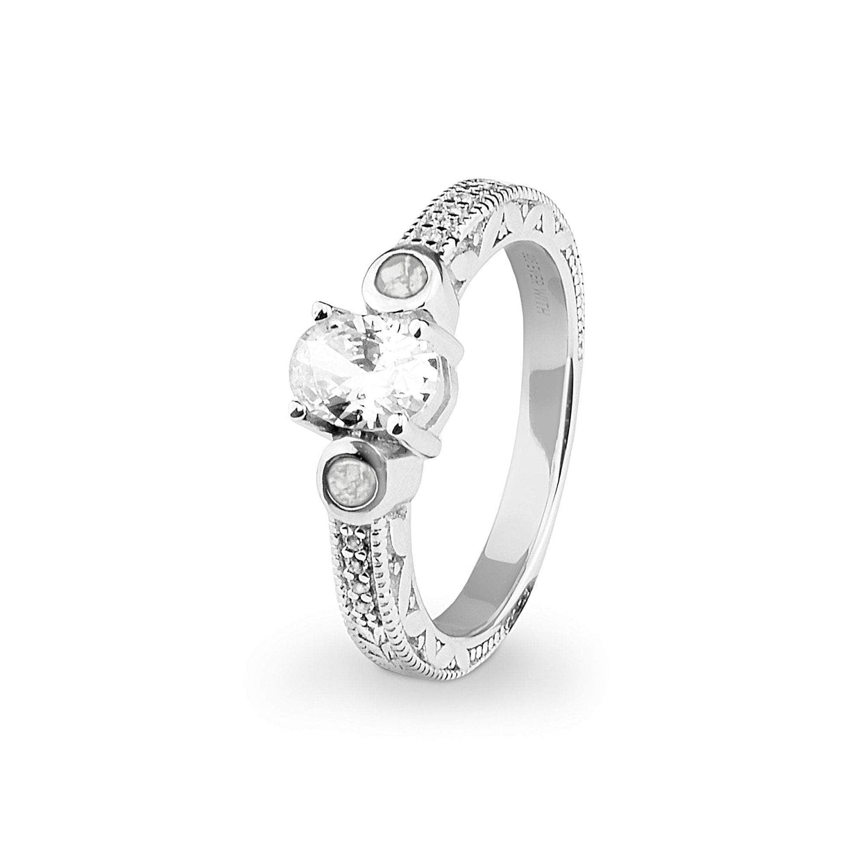 Load image into Gallery viewer, EverWith Ladies Serenity Memorial Ashes Ring with Fine Crystals