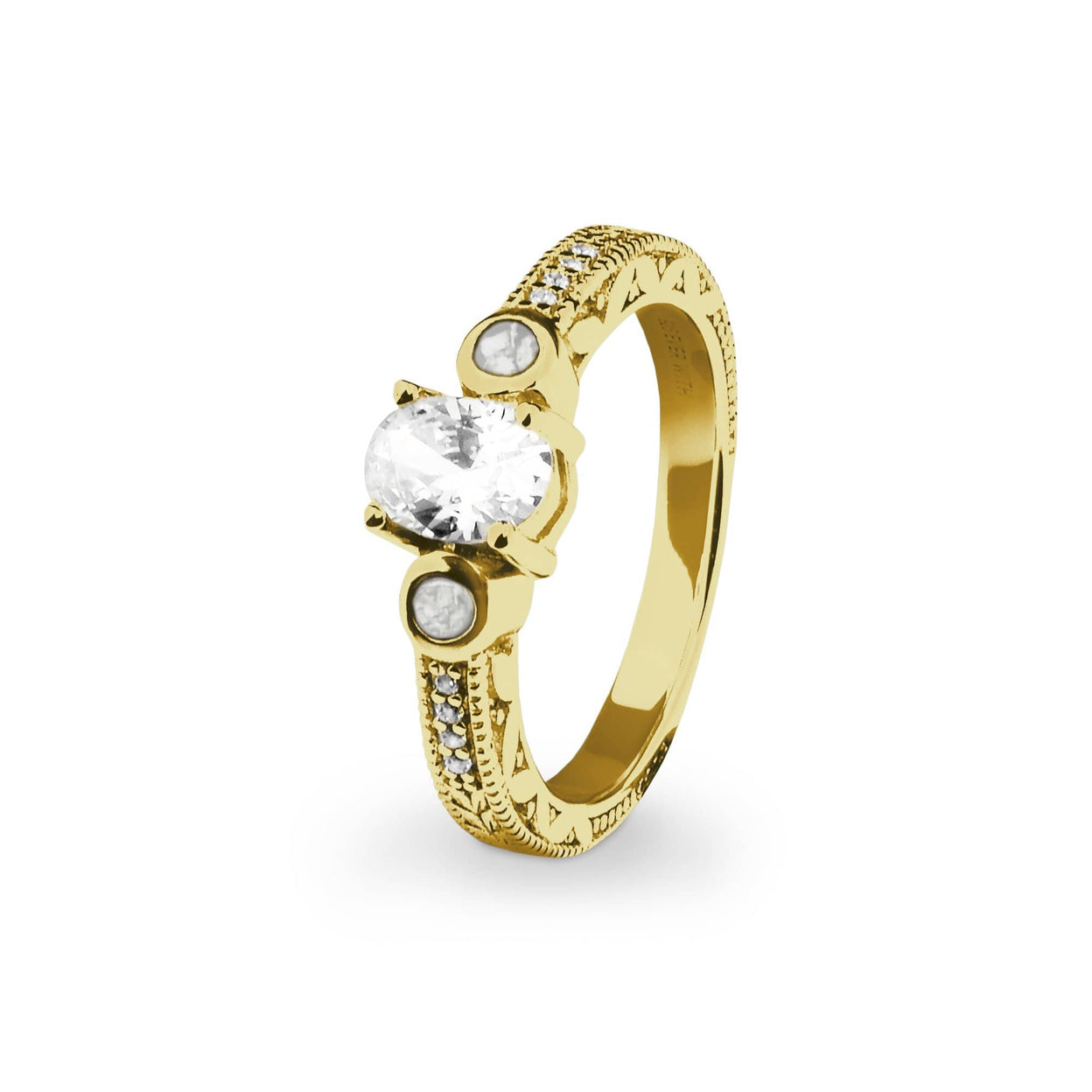 Load image into Gallery viewer, EverWith Ladies Serenity Memorial Ashes Ring with Fine Crystals