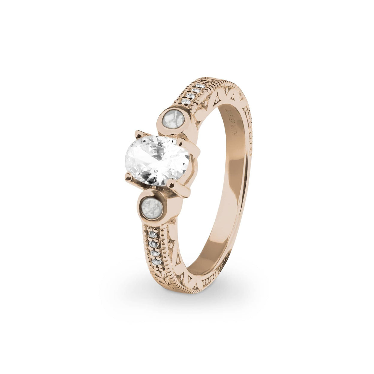 Load image into Gallery viewer, EverWith Ladies Serenity Memorial Ashes Ring with Fine Crystals