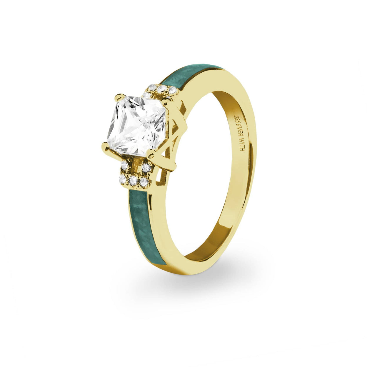 Load image into Gallery viewer, EverWith Ladies Honor Memorial Ashes Ring with Fine Crystals