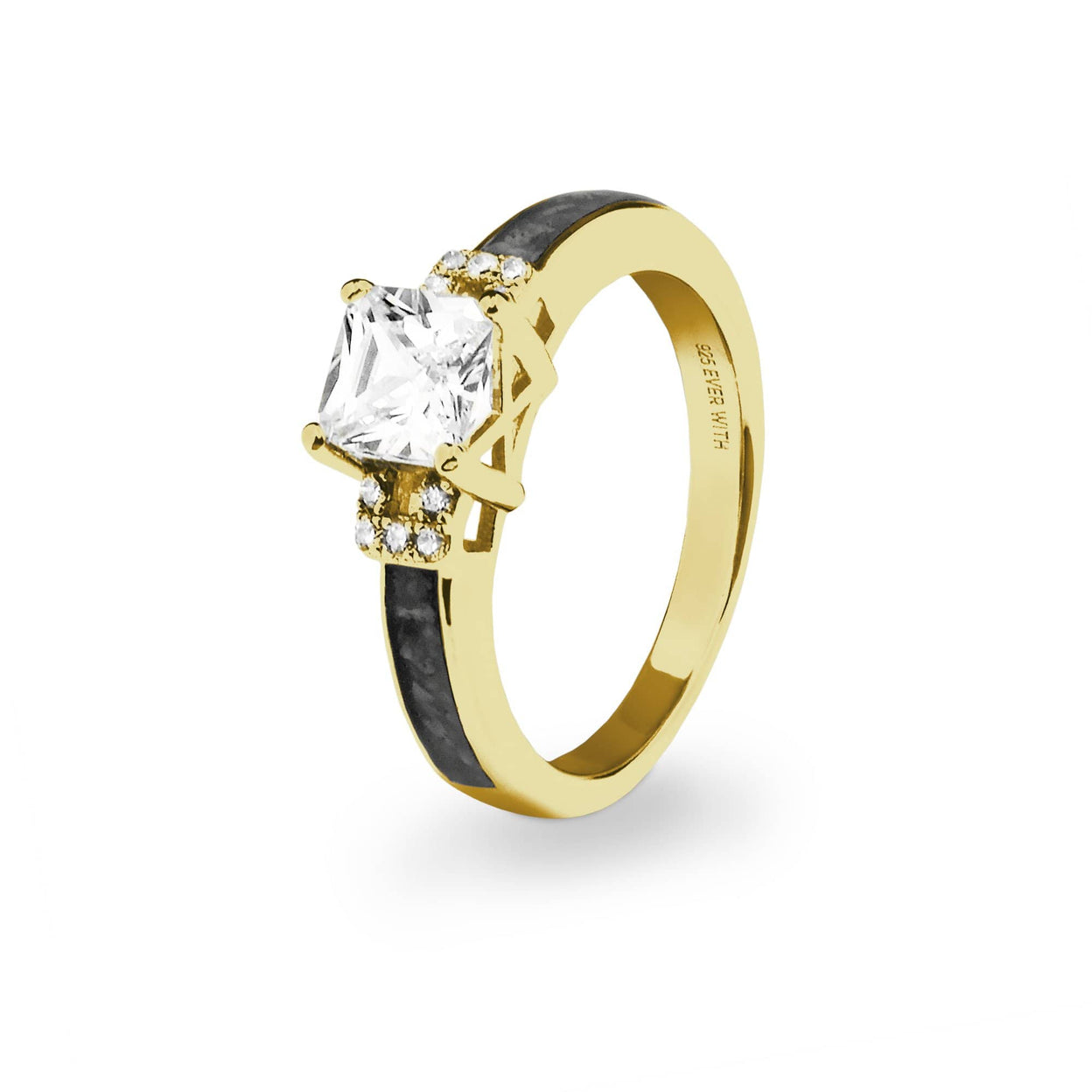 Load image into Gallery viewer, EverWith Ladies Honor Memorial Ashes Ring with Fine Crystals