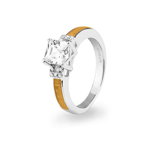 EverWith Ladies Honor Memorial Ashes Ring with Fine Crystals