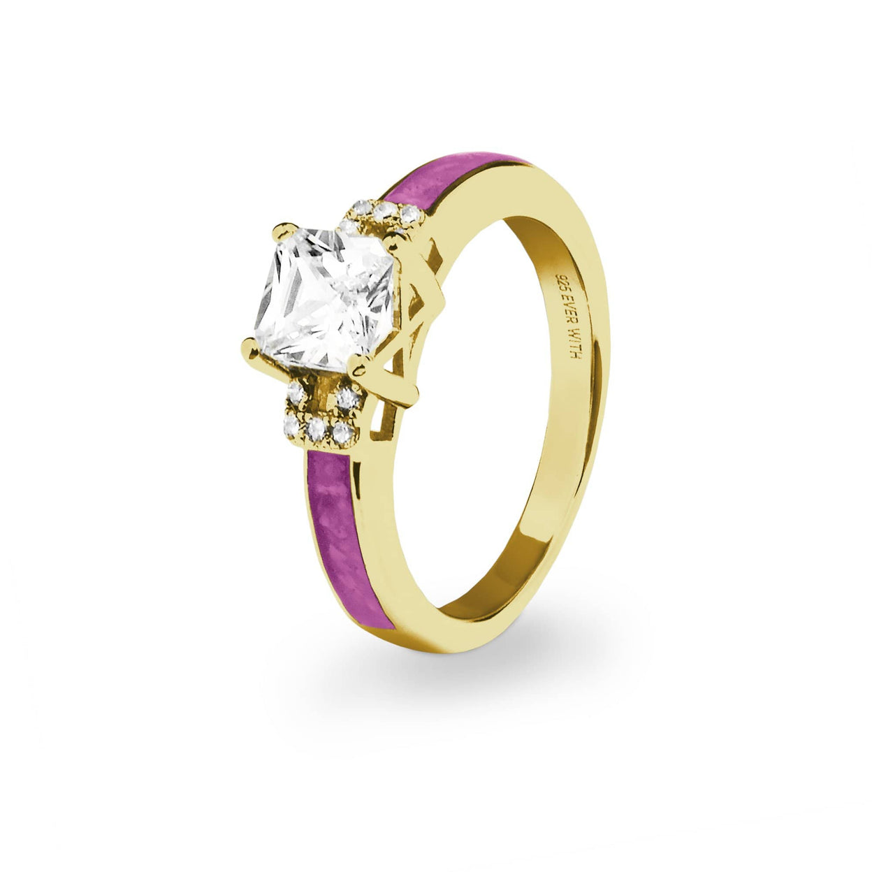 Load image into Gallery viewer, EverWith Ladies Honor Memorial Ashes Ring with Fine Crystals