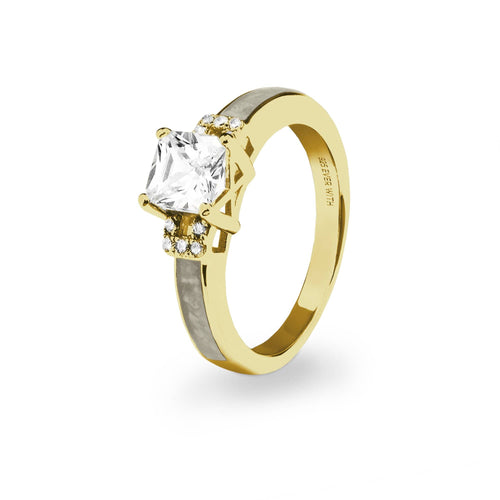 EverWith Ladies Honor Memorial Ashes Ring with Fine Crystals