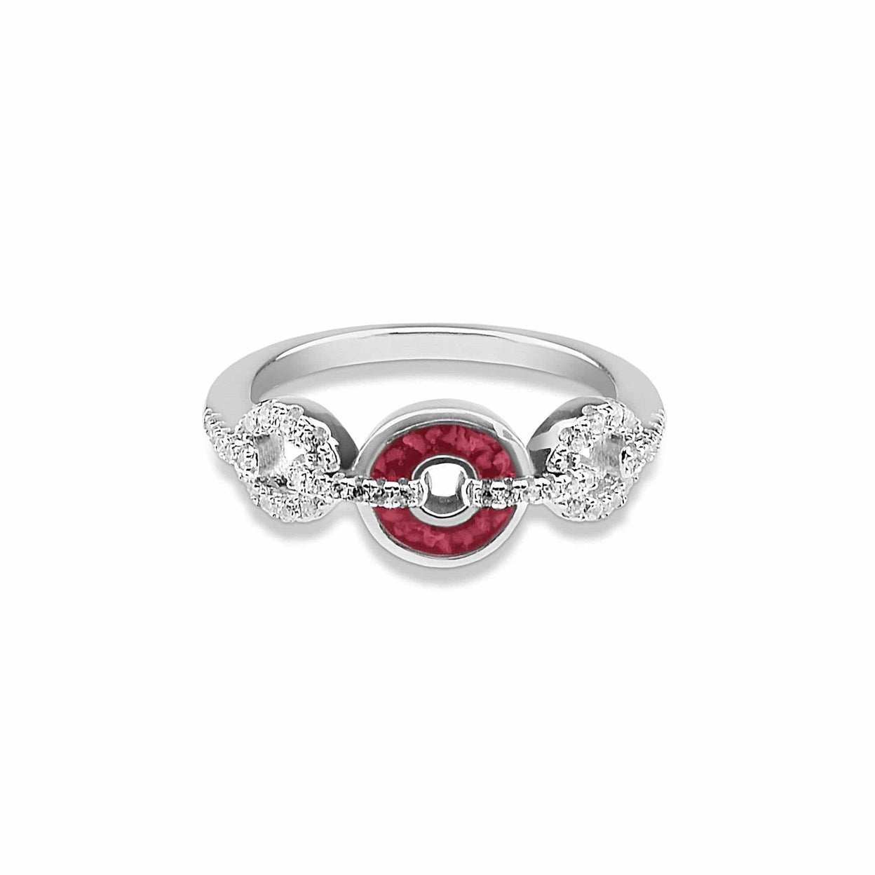 Load image into Gallery viewer, EverWith Ladies Tranquility Memorial Ashes Ring with Fine Crystals