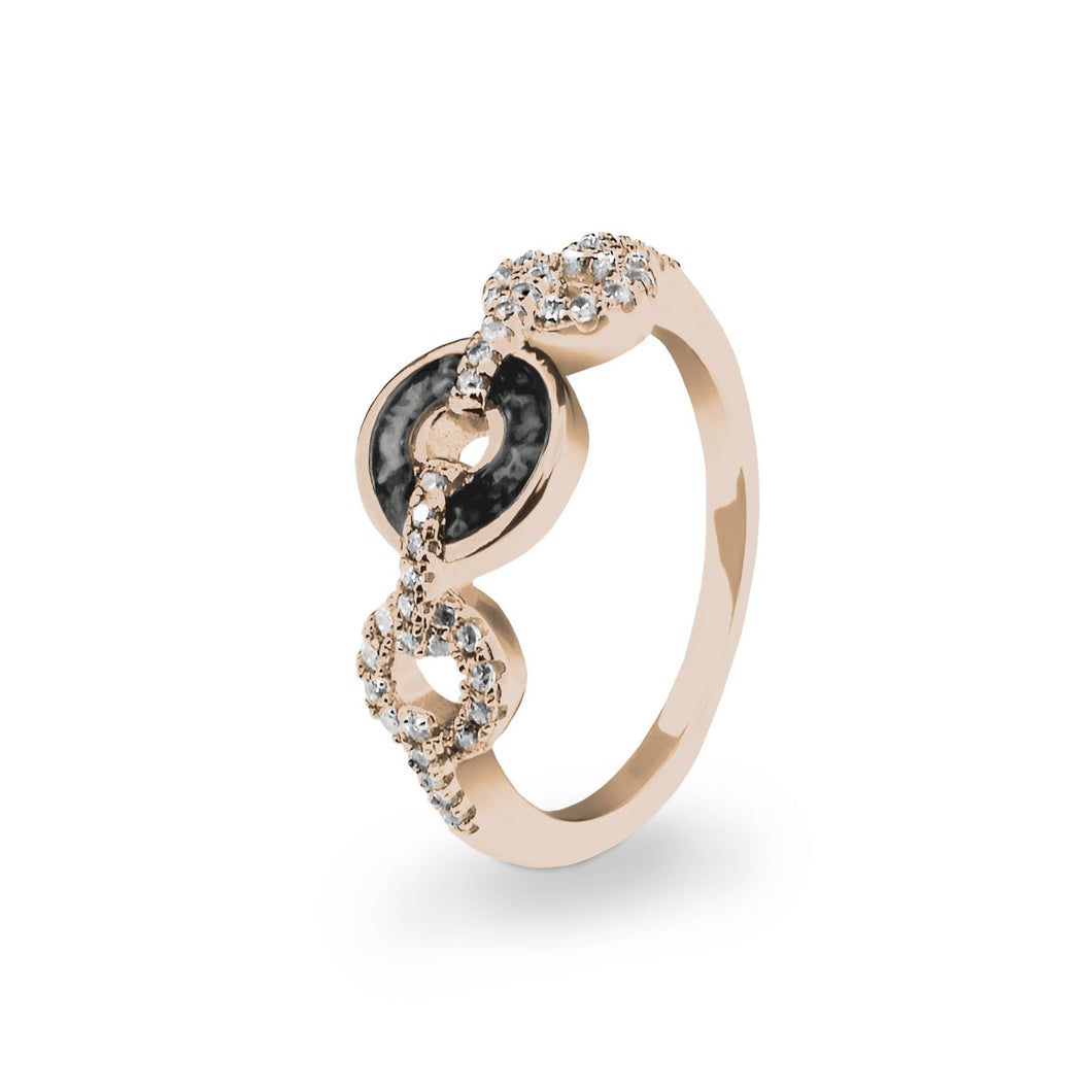 EverWith Ladies Tranquility Memorial Ashes Ring with Fine Crystals