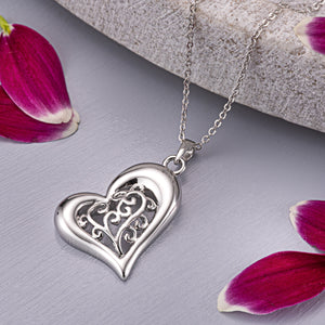 EverWith Self Fill Intricate Heart Memorial Ashes Pendant