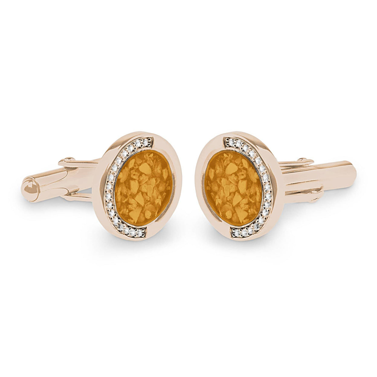 Load image into Gallery viewer, EverWith Gents Fancy Round Memorial Ashes Cufflinks with Fine Crystals