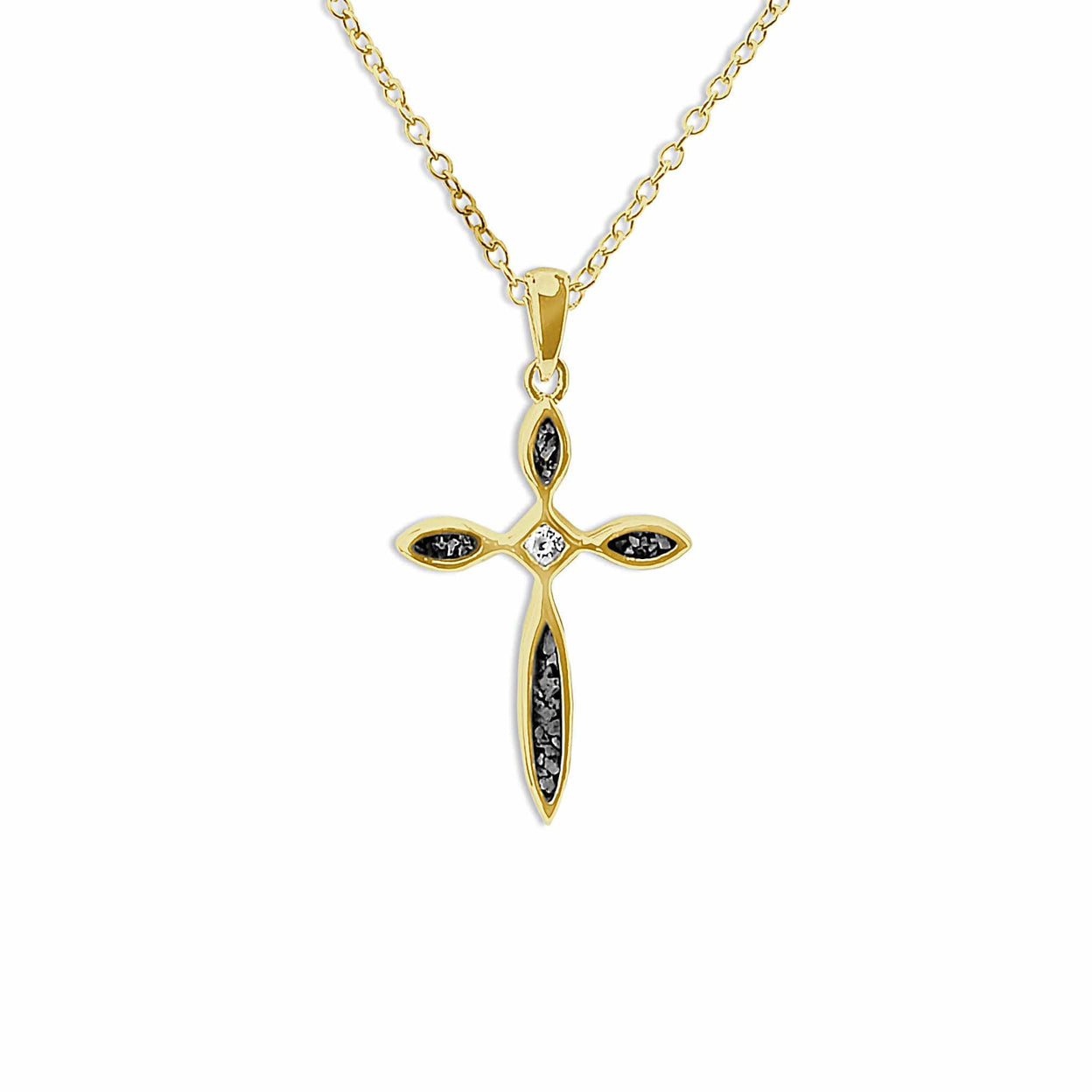 Load image into Gallery viewer, EverWith Unisex Solace Cross Memorial Ashes Pendant with Fine Crystal