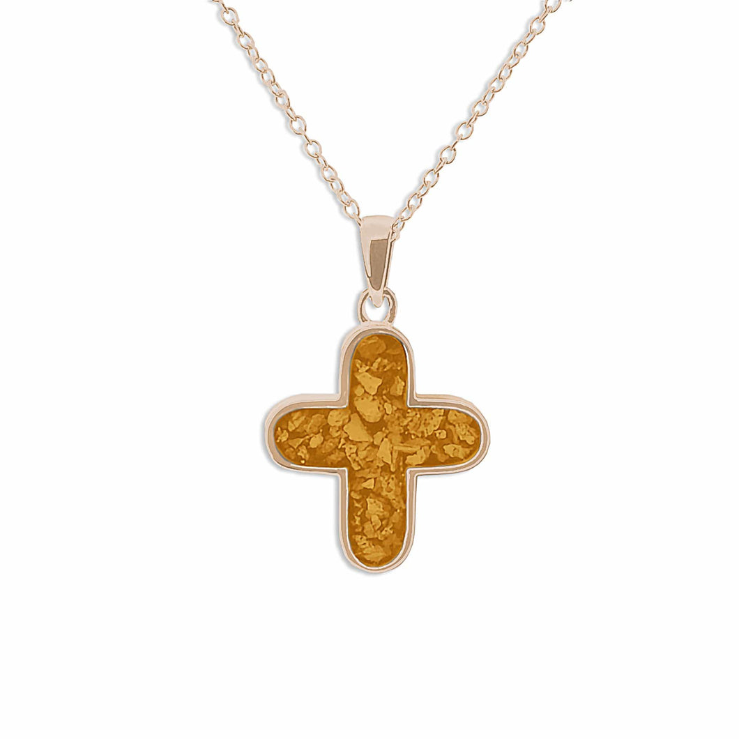 EverWith Unisex  Rounded Cross Memorial Ashes Pendant