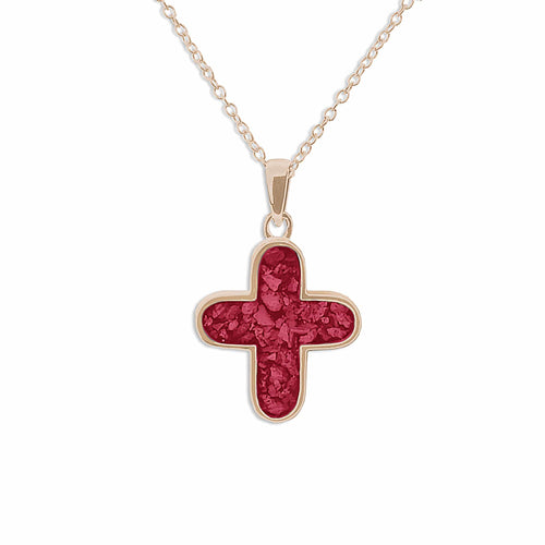 EverWith Unisex  Rounded Cross Memorial Ashes Pendant