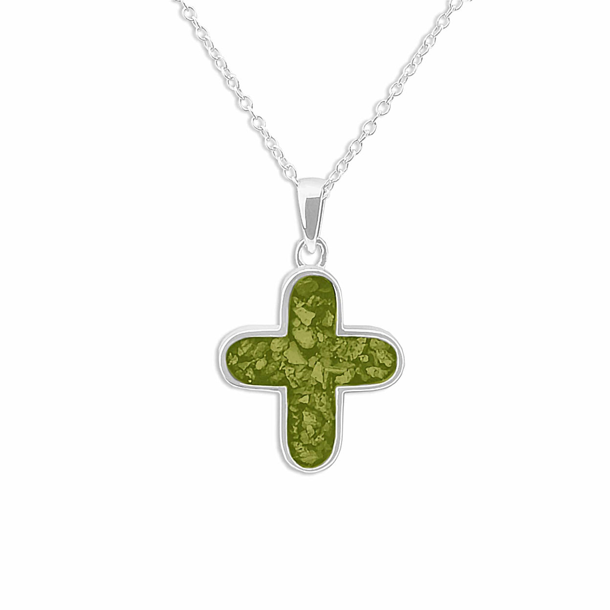 Load image into Gallery viewer, EverWith Unisex  Rounded Cross Memorial Ashes Pendant