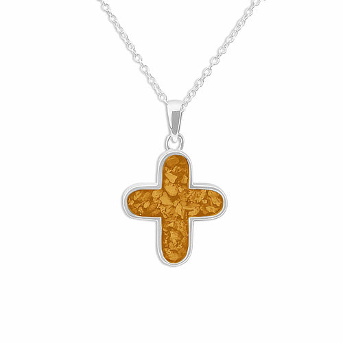 EverWith Unisex  Rounded Cross Memorial Ashes Pendant